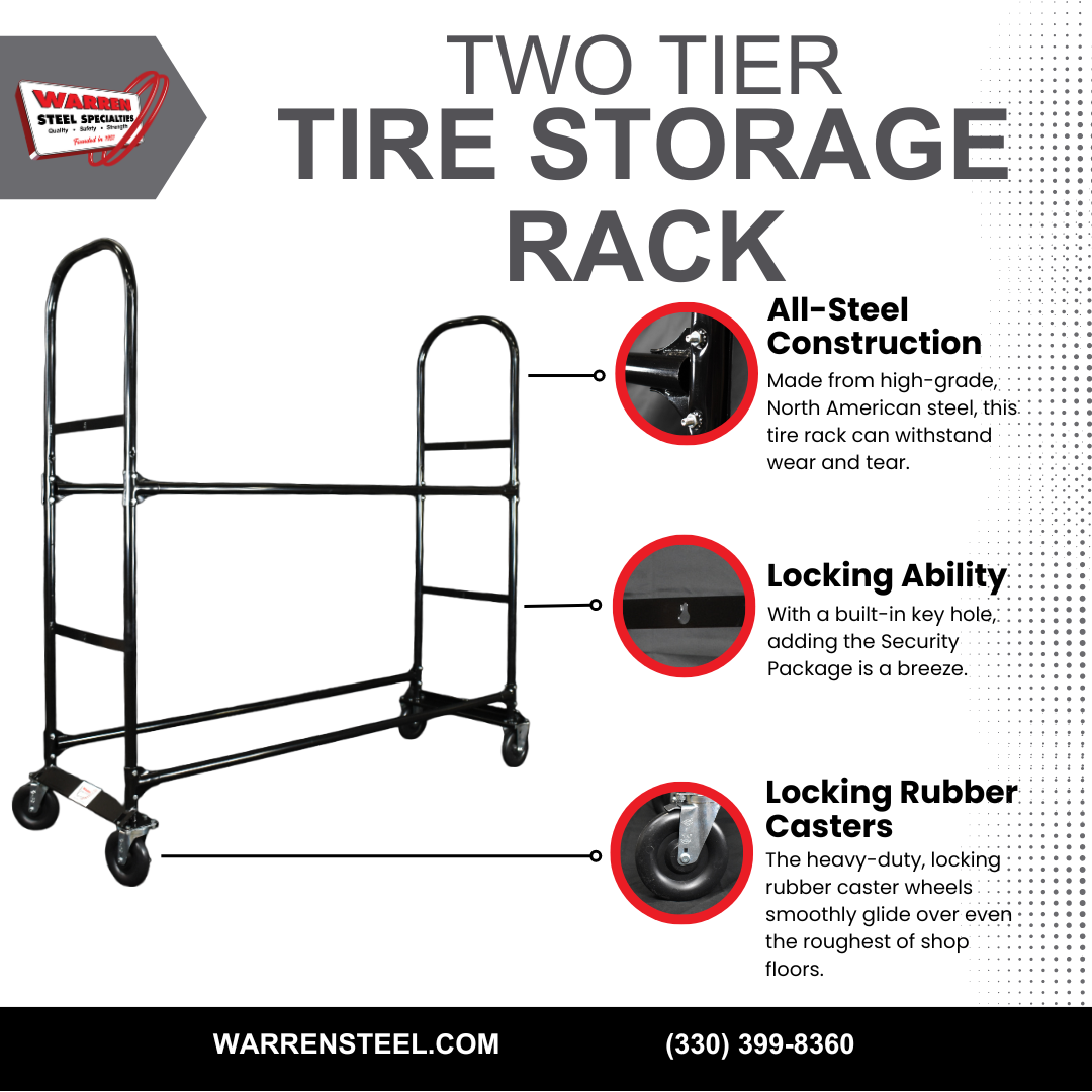 2 Tier Tire Storage Rack | Heavy-Duty Metal – Warren Steel